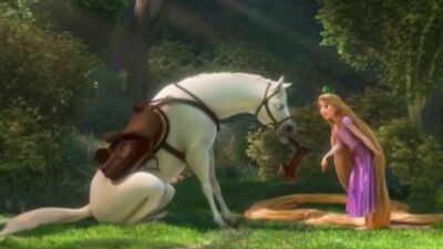 Рапунцель и прикольный конь