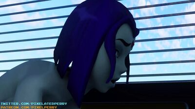 Raven колотит StarFire своим членом-футанари (фут-версия)