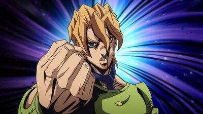 Тизер персонажа Паннакотта Фуго из аниме JoJo no Kimyou na Bouken: Ougon no Kaze