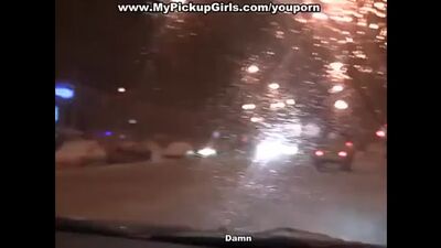 Hot pickup sex in the moving car