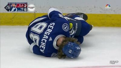 Mikhail Sergachev Shaken Up After Being Drilled By Patric Hornqvist Into The Boards