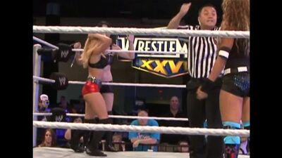 [My1Wrestling.ru] WWE Wrestlemania XXVIII Fan Axxess 30.03.2012 - Raquel Diaz & Caylee Turner vs. Paige & Sofia Cortez
