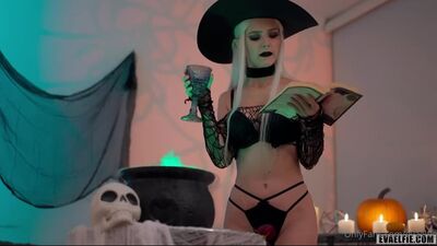 Eva Elfie - Halloween Witch Cosplay Homemade Sextape