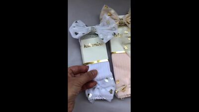 Гольфы хлопковые с бантиком и резиночкой для волос