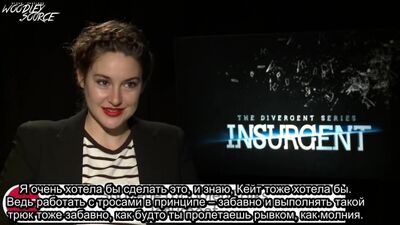 Rus Subs: Интервью Шейлин для «AMC Movie News»; говорит о съёмках разных сцен в «Инсургенте» и узнает, что такое шипперинг